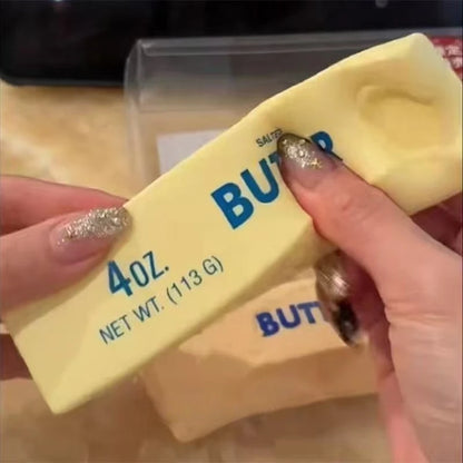 New Squishy Simulated Butter Squeeze Toy Soft Stress Relief Slow Rebound Relax&Decompress&Knead Butter Bread Pinching Ornament