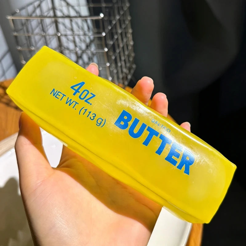 New Squishy Simulated Butter Squeeze Toy Soft Stress Relief Slow Rebound Relax&Decompress&Knead Butter Bread Pinching Ornament