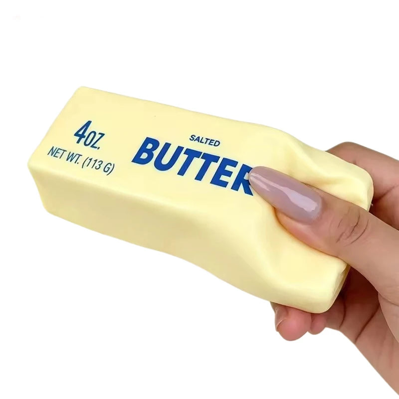 New Squishy Simulated Butter Squeeze Toy Soft Stress Relief Slow Rebound Relax&Decompress&Knead Butter Bread Pinching Ornament