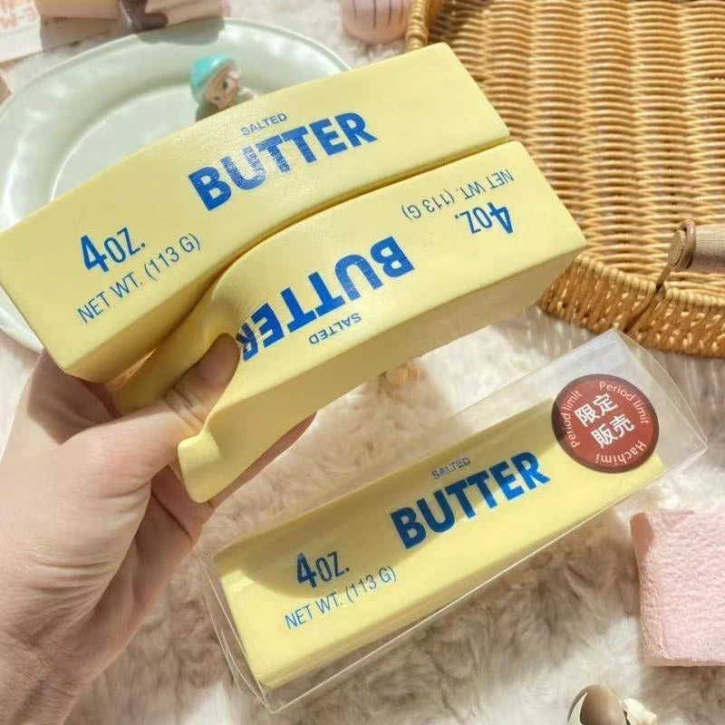 New Squishy Simulated Butter Squeeze Toy Soft Stress Relief Slow Rebound Relax&Decompress&Knead Butter Bread Pinching Ornament