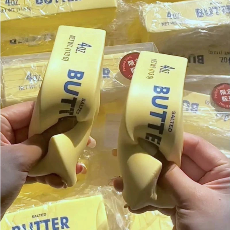New Squishy Simulated Butter Squeeze Toy Soft Stress Relief Slow Rebound Relax&Decompress&Knead Butter Bread Pinching Ornament