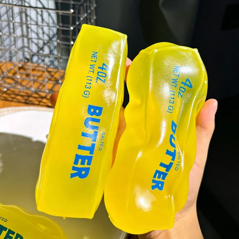 New Squishy Simulated Butter Squeeze Toy Soft Stress Relief Slow Rebound Relax&Decompress&Knead Butter Bread Pinching Ornament