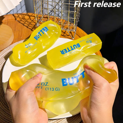 New Squishy Simulated Butter Squeeze Toy Soft Stress Relief Slow Rebound Relax&Decompress&Knead Butter Bread Pinching Ornament